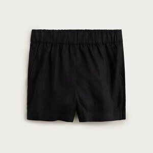 J. Crew Tropez Pull On Short 100% Linen Hi Rise Beach Coastal Vacation Black XL